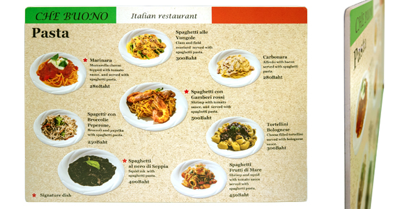 3mm PVC Board menu by Tanabutr