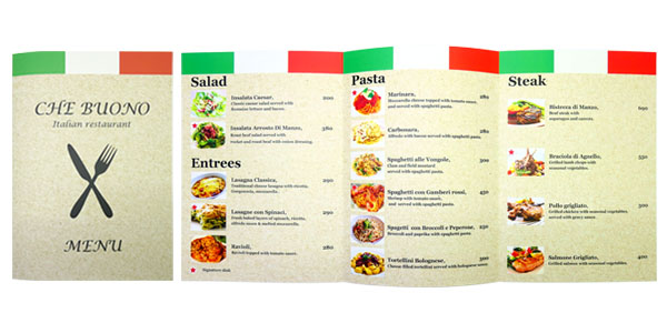 627mm Tri Fold Menu