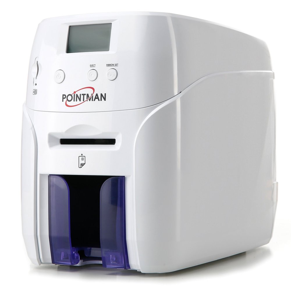 Pointman Nuvia N20 Dual-Sided ID Card Printer & Complete Supplies Bundle with ID Badge Design Software and Camera 
